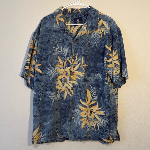 Caribbean Joe Silk Hawaiian Short Sleeve Men’s Shirt - Picture 1 of 4